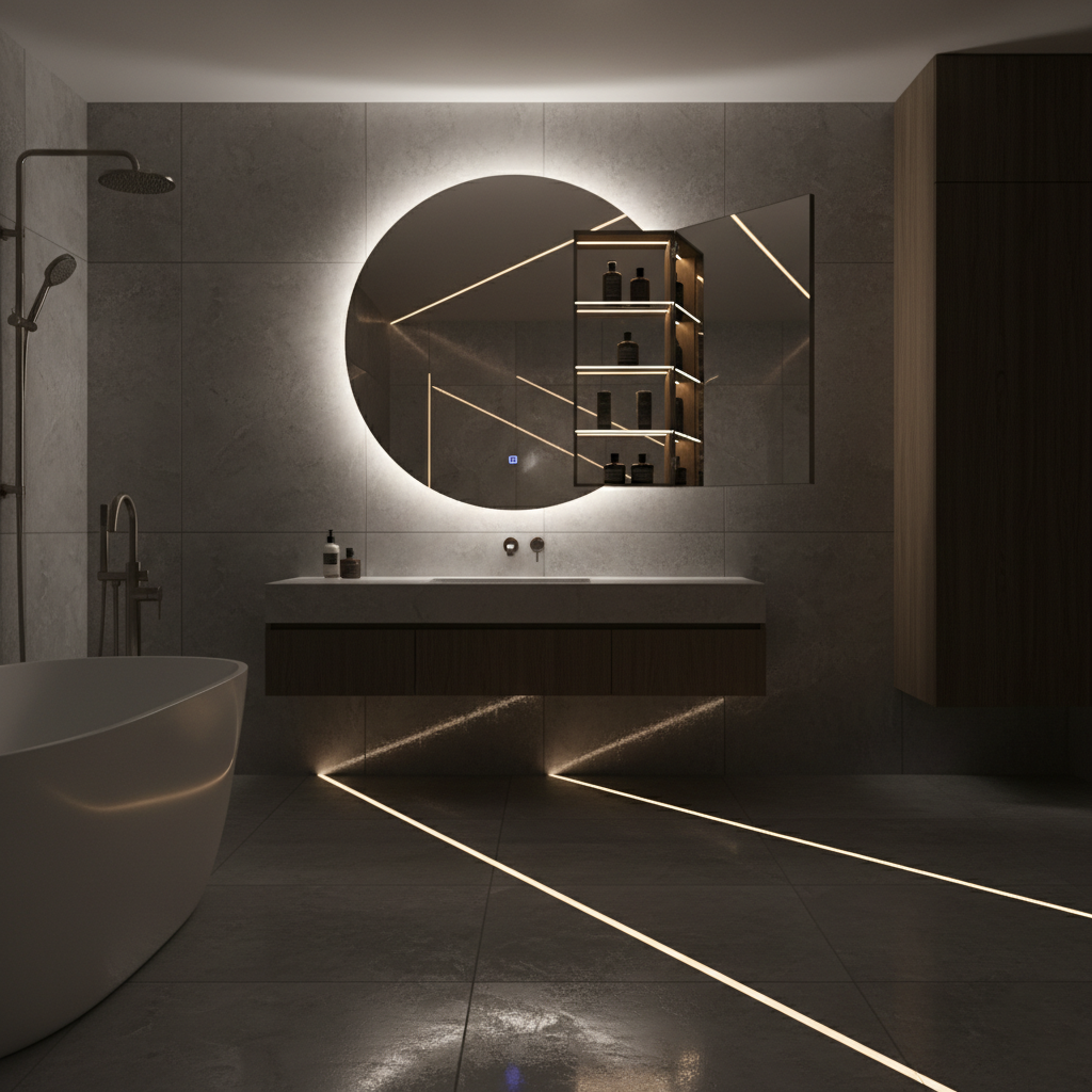 Led Aydınlatmalı Aynalı Dolap