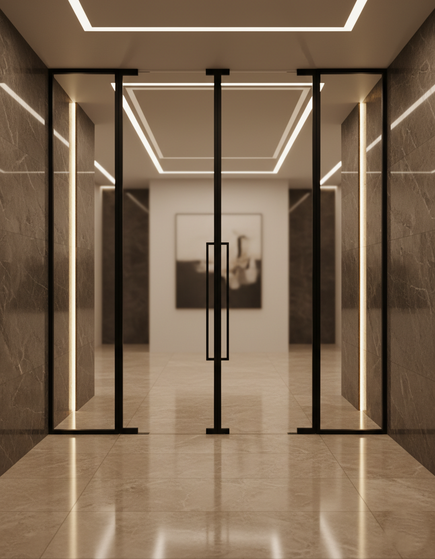 Camlı Bina Giriş Kapısı